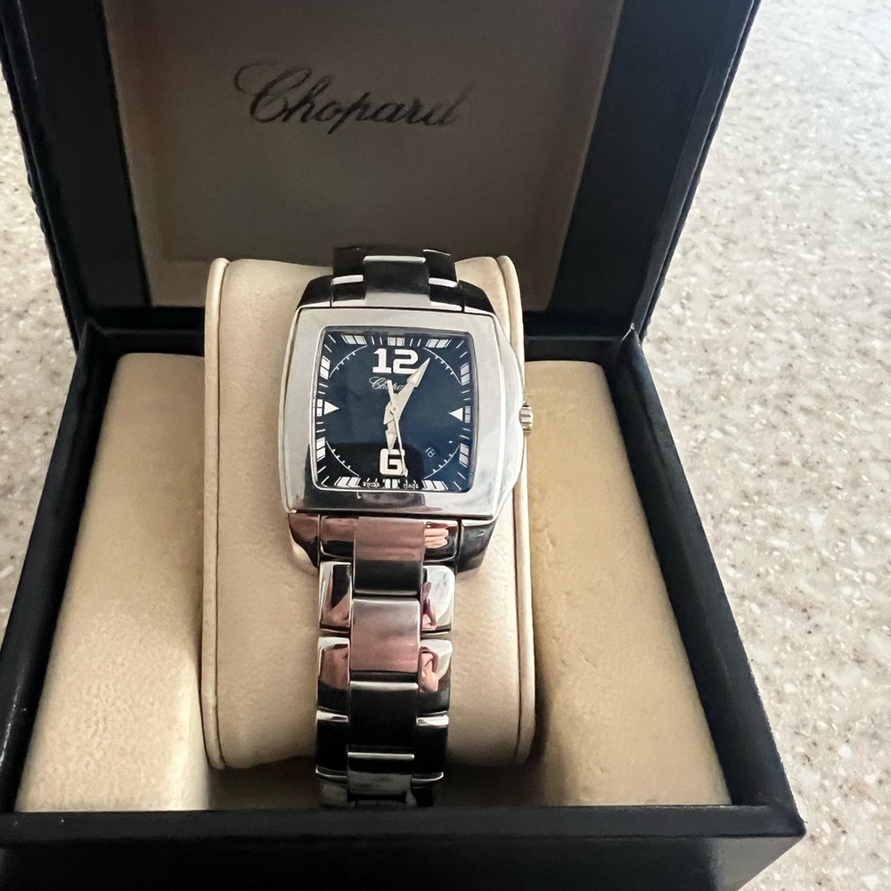 Chopard Black and Silver Watch
